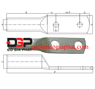 VF300-12-Đầu cos đồng cáp ngầm 300mm², 2 lỗ 12mm